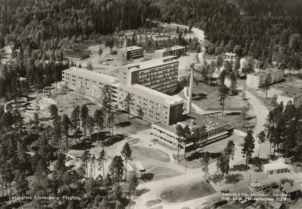 Lasarettet Lindesberg Flygfoto 1962