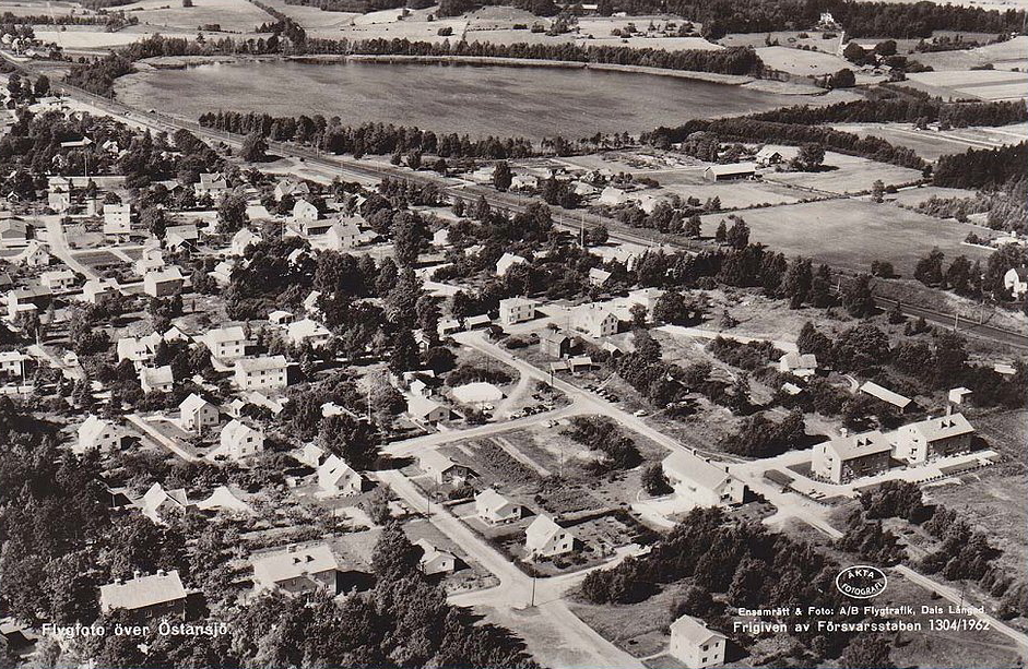 Halllsberg, Flygfoto över Östansjö 1962