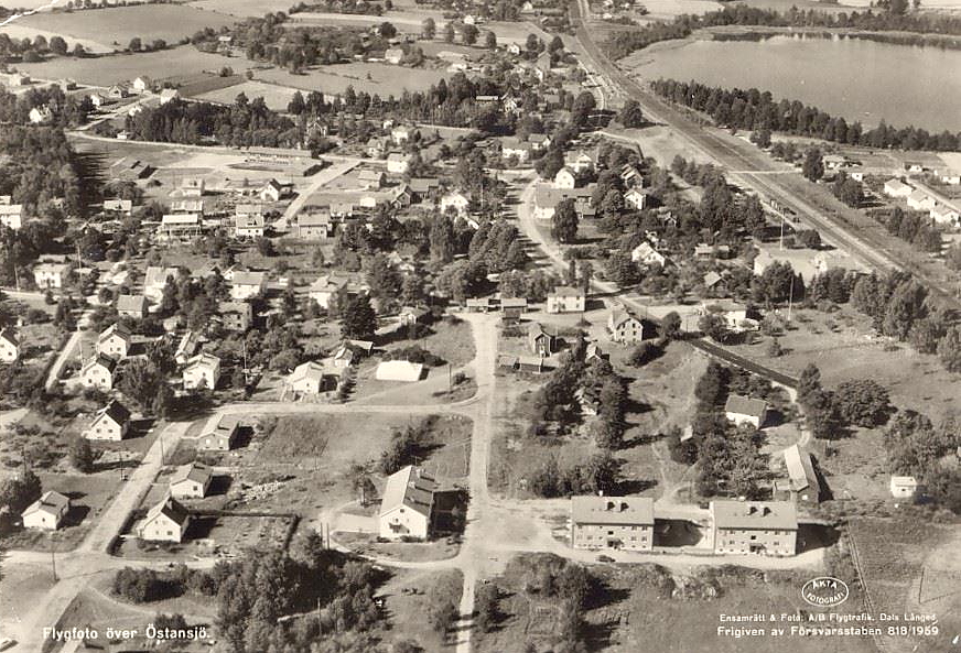 Hallsberg, Flygfoto över Östansjö 1959