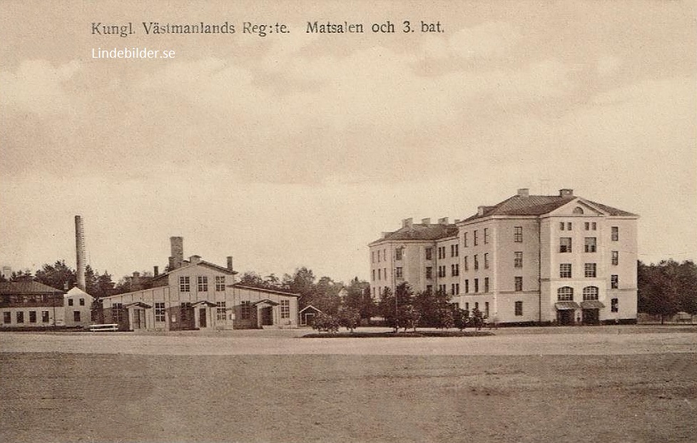 Sala, Kungl. Västmanlands Reg:te. Matsalen och 3. bat