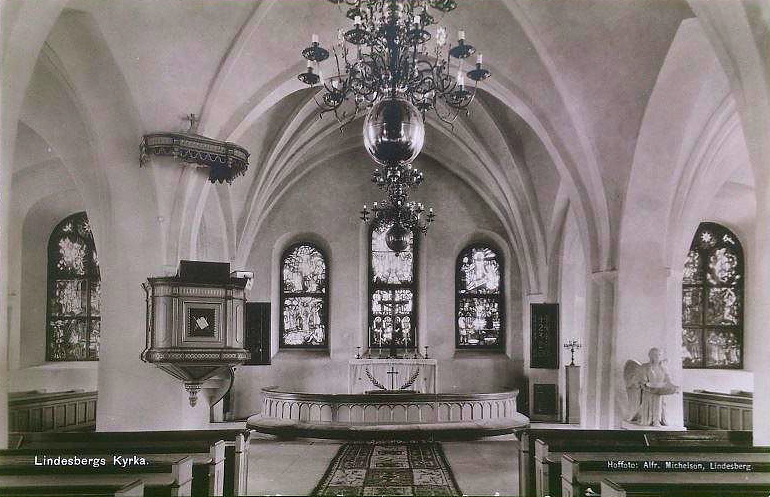 Lindesbergs, Kyrka, Interiör 1934