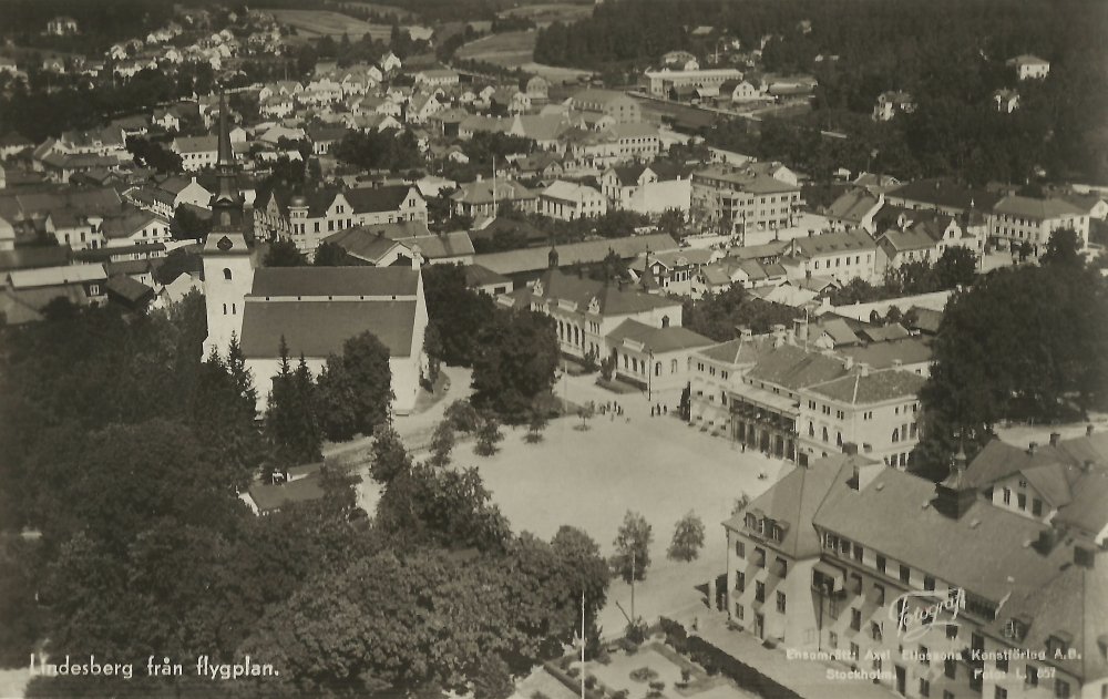 Lindesberg från flygplan