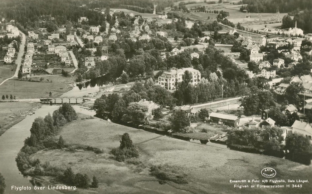 Flygfoto över Lindesberg 1963