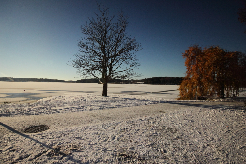 Strandpromenaden framför Lindesjön