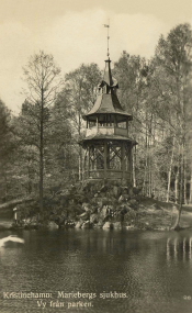 Kristinehamn, Mariebergs Sjukhus, Vy från Parken 1934