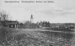 Skinnskatteberg, Klockargården, Kyrkan och Skolan 1909 Skinnskatteberg, Klockargården, Kyrkan och Skolan 1909