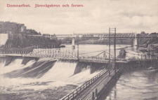 Borlänge, Domnarfvet, Järnvägsbron och Forsen 1909 Borlänge, Domnarfvet, Järnvägsbron och Forsen 1909