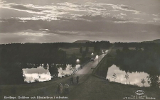 Borlänge, Dalälven och Båtstadbron i månsken Borlänge, Dalälven och Båtstadbron i månsken