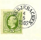 Smedjebacken Frimärke, 4/5 1905