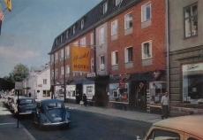 Arvika, Kyrkogatan med Hotell Bristol 1966 Arvika, Kyrkogatan med Hotell Bristol 1966