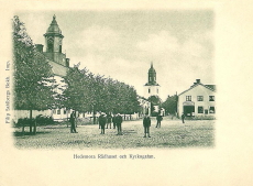 Hedemora, Rådhuset och Kyrkogatan 1900 Hedemora, Rådhuset och Kyrkogatan 1900