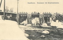 Sundborn. Dammen vid Kraftstationen