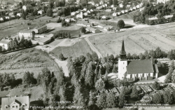 Forshaga Kyrka och Skola, Flygfoto 1958 Forshaga Kyrka och Skola, Flygfoto 1958