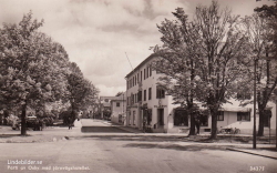Parti av Osby med Järnvägshotellet 1951