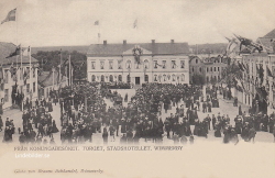 Från Konungabesöket. Torget, Stadshotellet. Wimmerby 1902 Från Konungabesöket. Torget, Stadshotellet. Wimmerby 1902