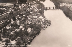 Krylbo. Järnvägsbron över Dalälven, Flygfoto