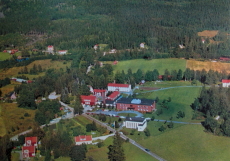 Nora, Järnboås, Flygfoto över Nyhyttan 1973