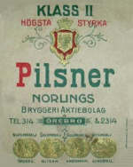Örebro Bryggeri, Norlings AB Pilsner Klass II Örebro Bryggeri, Norlings AB Pilsner Klass II