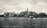 Parti av Askersund med Landsförsamlingens Kyrka 1951
