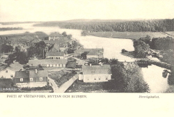 Parti av Västanfors, Hyttan och Slussen 1905 Parti av Västanfors, Hyttan och Slussen 1905