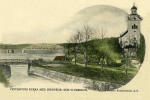 Fagersta, Vestanfors med Kyrka med Järnvägs-och Slussbron 1904 Fagersta, Vestanfors med Kyrka med Järnvägs-och Slussbron 1904