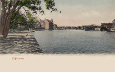 Eskilstuna, Strandvägen vid kyrkan 1904 Eskilstuna, Strandvägen vid kyrkan 1904