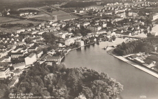 Parti av Eskilstuna med Ån och Rådhusbron, Flygfoto Parti av Eskilstuna med Ån och Rådhusbron, Flygfoto