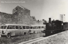 Gotland, Visby Ringmuren med Bussar och Ånglok Gotland, Visby Ringmuren med Bussar och Ånglok
