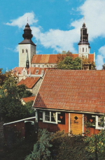 Gotland, Visby, Domkyrkan från Finntrappan 1944 Gotland, Visby, Domkyrkan från Finntrappan 1944