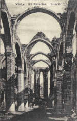 Gotland, Visby St Katarina Interiör 1915 Gotland, Visby St Katarina Interiör 1915