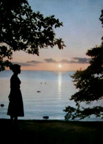 Gotland Solnedgång Vid Strandpromenaden 1962 Gotland Solnedgång Vid Strandpromenaden 1962
