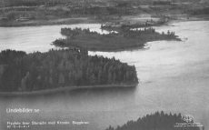 Arboga Flygfoto över Storsjön med Kronön, Baggbron