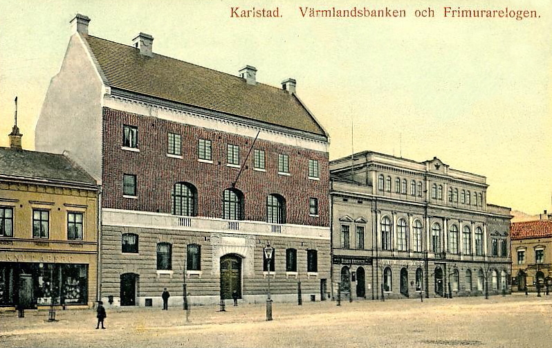Karlstad, Värmlandsbanken och Frimurarelogen 1917