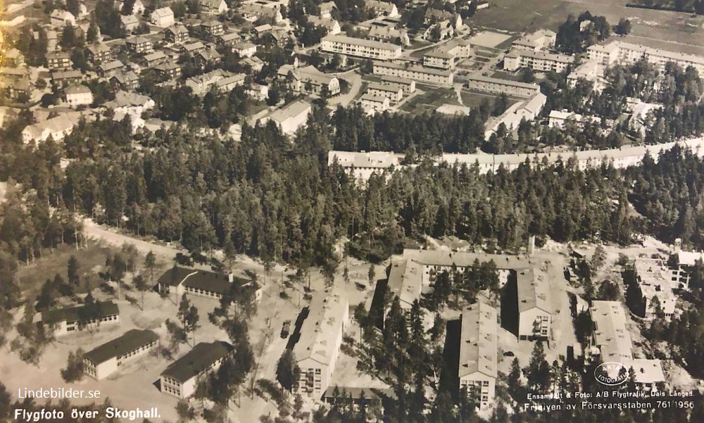 Flygfoto över Skoghall 1956