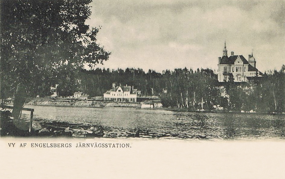 Fagersta, Vy af Engelsbergs Järnvägsstation 1902