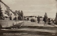 Karlstad, Sandgrund med Stadshotellet, Residenset och Hypoteksföreningen i Bakgrunden 1948