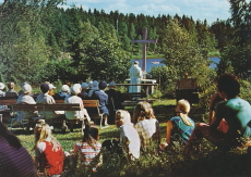 Örebro, Hovsta, Friluftsgudstjänst, Olaous Petri Gården, Solliden 1986