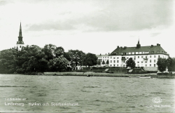 Lindesberg, Kyrkan och Sparbankshuset 1931
