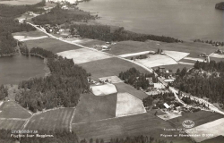 Flygfoto över Baggbron 1955